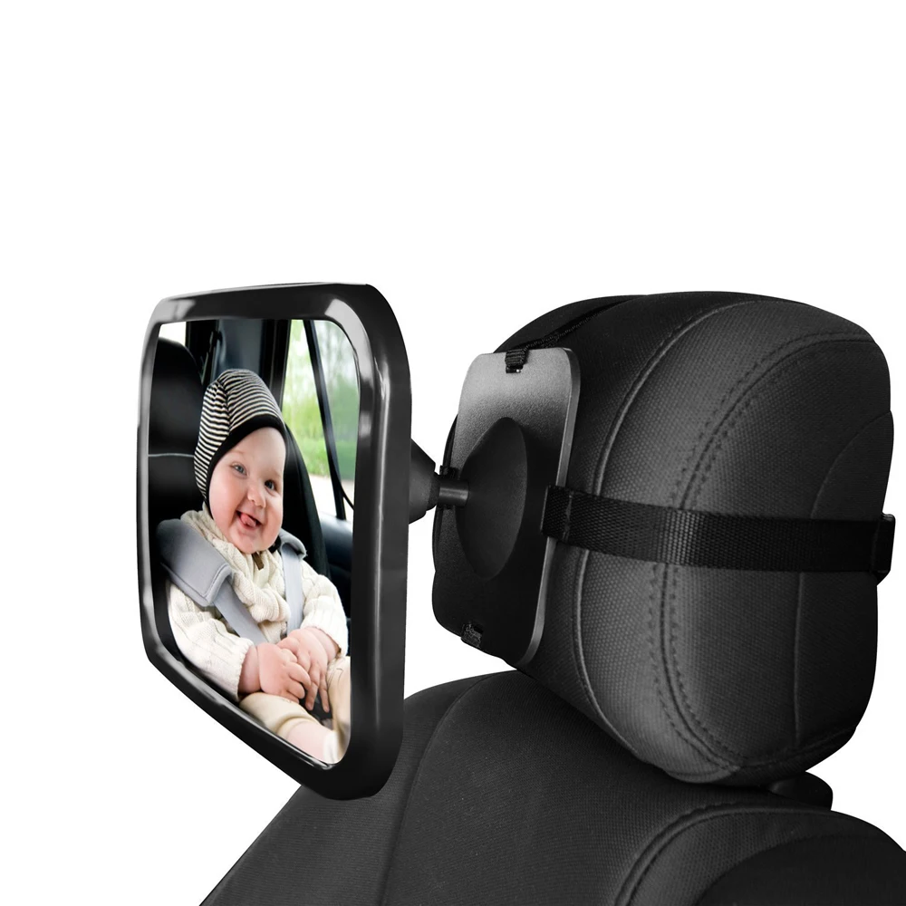 

Adjustable Car Baby Back Seat Rearview Interior Mirror Backseat Headrest Double Straps for Baby Infant Child Kids