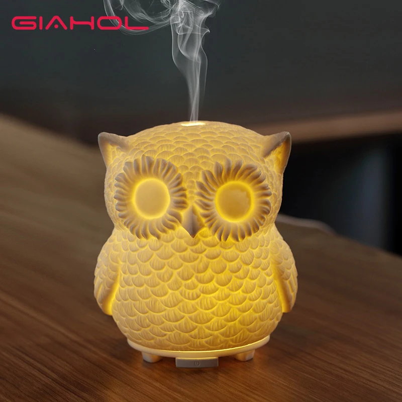 

Small Handy Ceramic Aroma Oil Diffuser Creative Owl Shape Essential Oil Humidifier USB Aromatherapy Diffusers For Home Office