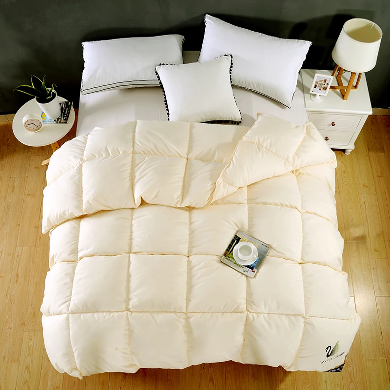 Роскошное бежевое, розовое, белое перо, ткань, Осень-зима, плотное пуховое одеяло в форме хлеба, стеганое одеяло, набор для кровати, для близнецов, королевы, большого размера
