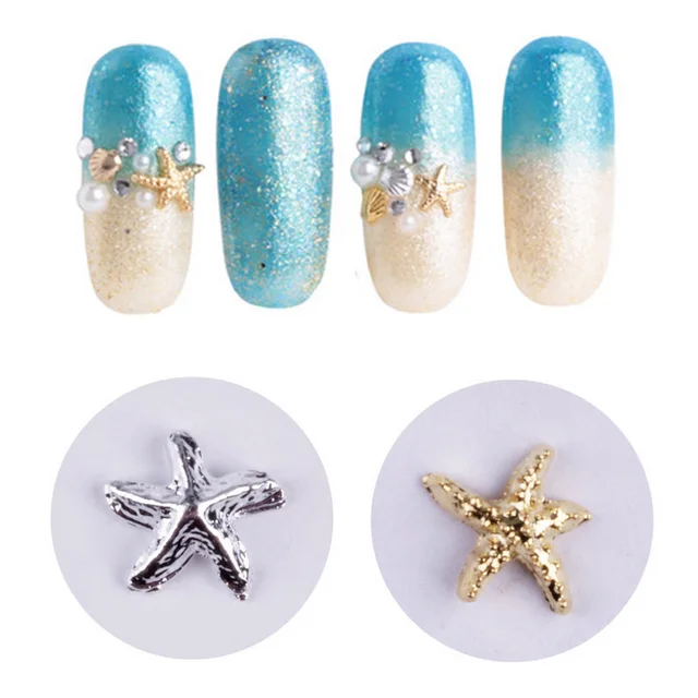 Nails Decorations New Arrive 3D Nail Charms Studs Metal Starfish Nails Decorations New Arrive 3D Nail Charms Studs Metal Starfish Nail Art Decorations for Nails Decoracion - Nails Decorations New Arrive 3D Nail Charms Studs Metal Starfish