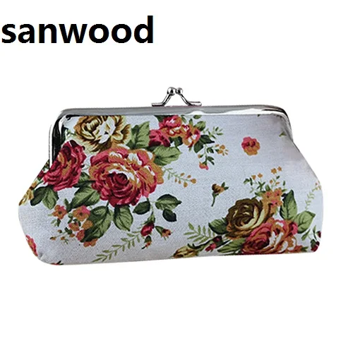 

2015 Women's Coin Purse Money Bag Case Wallet Keys Card Pouch Big Flower Pattern Hasp 6O3H