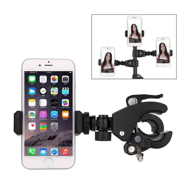 Universal Mobile Phone Mount Holder Stand 360 Degree Rotation Tripod Monopod Clamp Clip for Webcam Live Video Chat Taking Photos