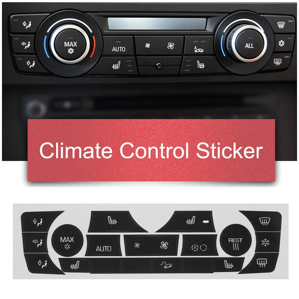 

Car Sticker AC Climate Control Button Sticker Panel Button Repair Decal Kit For 2006-2011 BMW E90 E91 E92 330I Regular Type