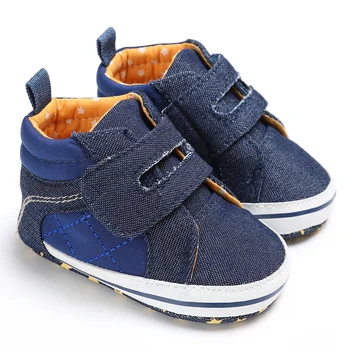 

Toddler First Walker Baby Boy Shoes Folders Casual Sneaker PU Plaid Soft Sole Crib Shoes