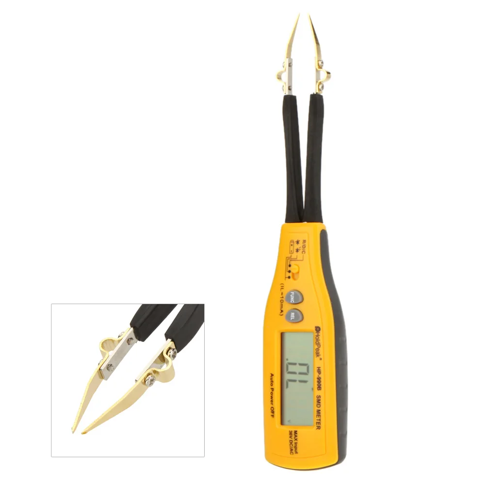 

HoldPeak HP-990B Auto Range SMD Meter Resistor Capacitor Diode/Continuity/Battery Tester 4000 Counts with Relative Mode
