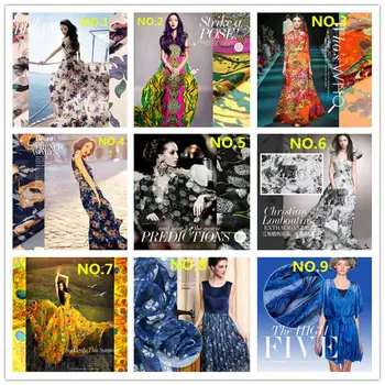 

Free shipping silk chiffon for summer dresses 100% printed fabric colorful pattern for blouse scarf many colors for you