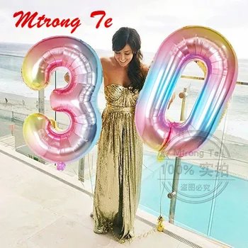 

Gradient Color 0-9 Foil Balloons Air Helium Number Balloon Figures Happy Birthday Party Decoration Kid Baloons Digital Balon