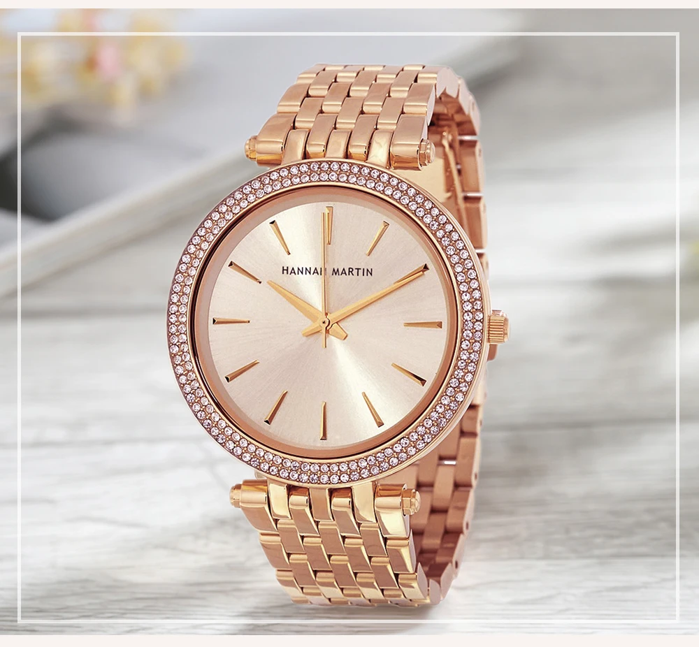 relógios moda negócios aço inoxidável diamante dial