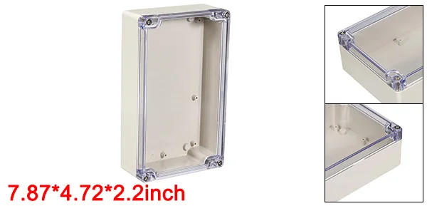 Uxcell New Hot 200x120x56mm Waterproof DIY Junction Box Enclosure Case ABS Plastic 263x182x95mm Outdoor Indoor with Clear Cover