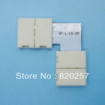 

Free shipping 20pcs lot 10mm width 2pin led strip middle connectors L shape without soldering for 10mm single color strip