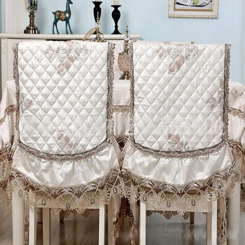 New Arrival High End Chennile Lace Floral Tablecloth Set Suit Rectangle 130x180 150x200 Round 180 Table cloth Match Chair Cover