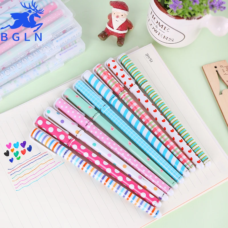 

10 Pcs Korean Stationery Gel Pens Set Watercolor Pen Color Kandelia caneta gel lapices papelaria
