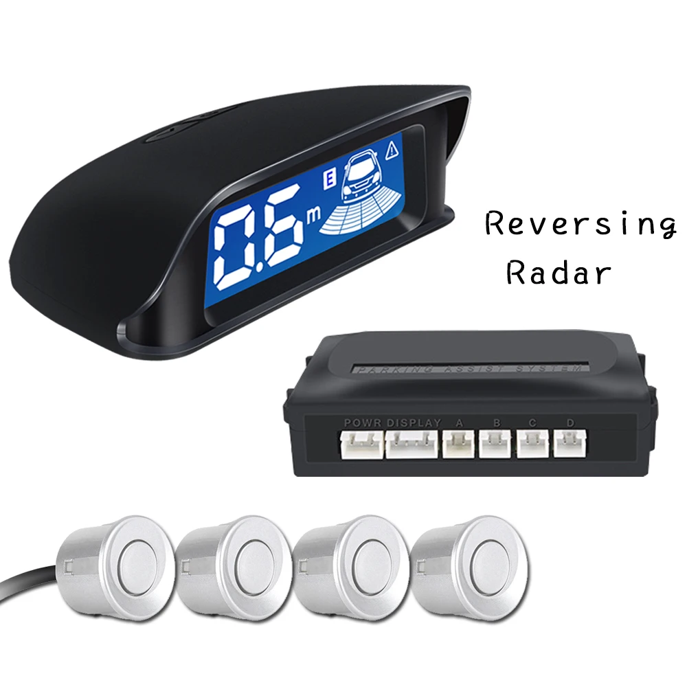 

Car Reversing Parking Radar 4 Sensors Security Alarm Systems Reverse Backup Monitor Detector Auto LCD Digital Parktronic