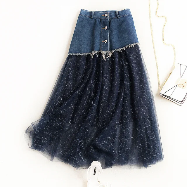 Buy For Girls Summer Leading Women's Long Denim Tulle