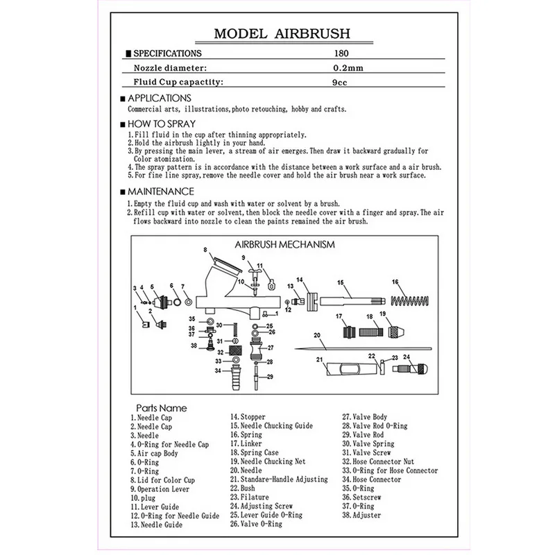 Комплект аэрографа двойного действия, компрессор, портативная воздушная кисть, распылитель краски для дизайна ногтей, тату, торта, электроинструменты 0,2/0,3/0,5 мм