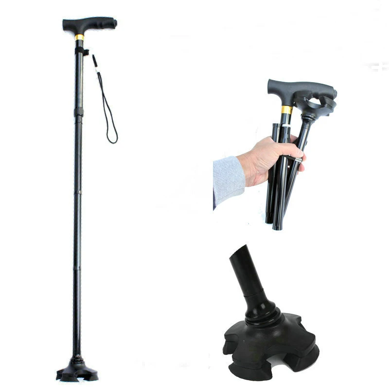 Wholesale Folding Walking Stick Multipurpose Non slip crutch Elderly