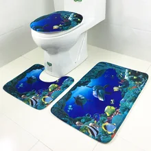 Европейский Стиль костюм из 3 предметов из бархата кораллового цвета с Туалет Ковер Печати Париж коврики для ванной комнаты башня Ванная комната печать коврик "Кораллы" портянка