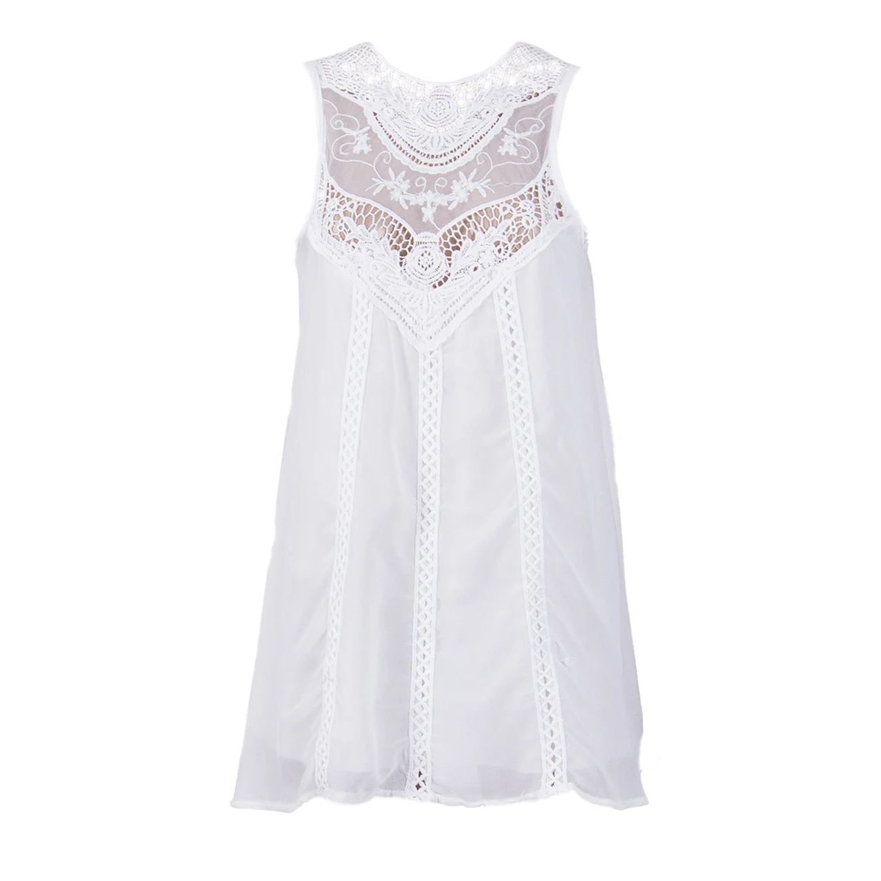 New Fashion Summer Women Casual Sleeveless White Short Mini Dress ...