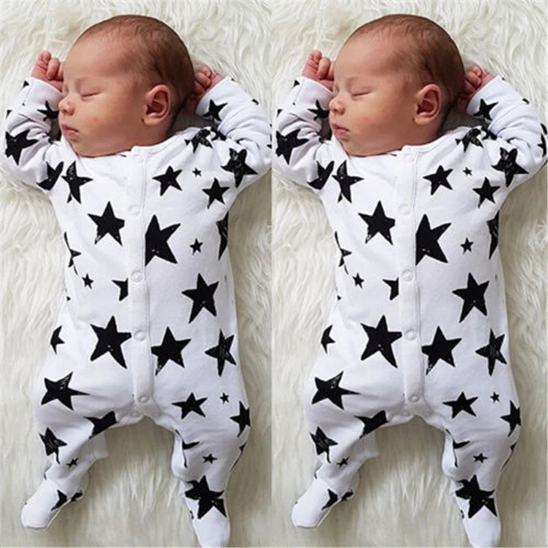

Baby Boy Clothes Girl Jumpsuit Spring Newborn Baby Clothes Autumn Warm Romper Star Print Costume Baby Rompers Infant Boy Clothes
