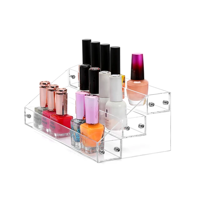 New Clear Acrylic Makeup Storage Case Nail Polish Rack Lipstick