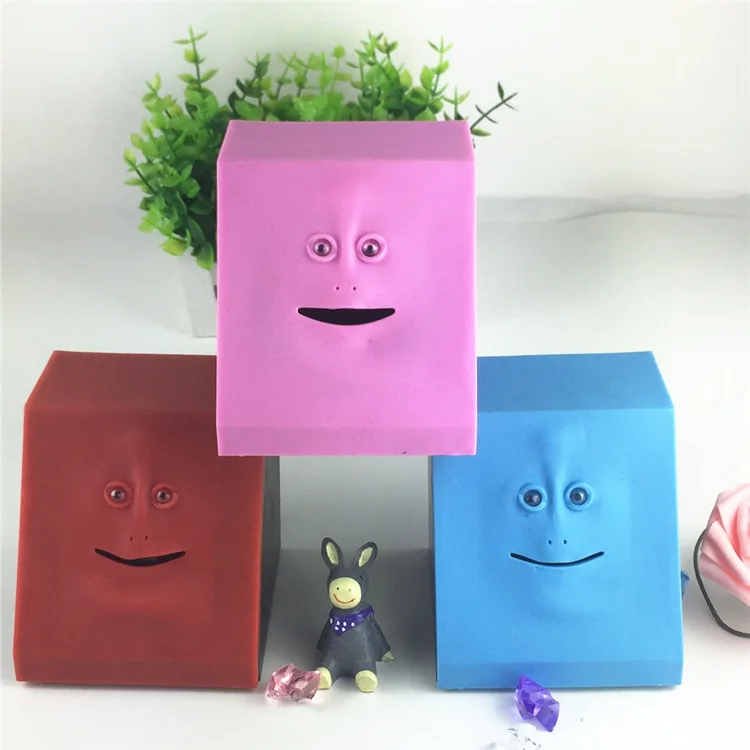 

Cute Face Bank Money Safe Box Eats Sensor Coin Box Children Gift Electronic Piggy Bank Safe Money Box For Kids