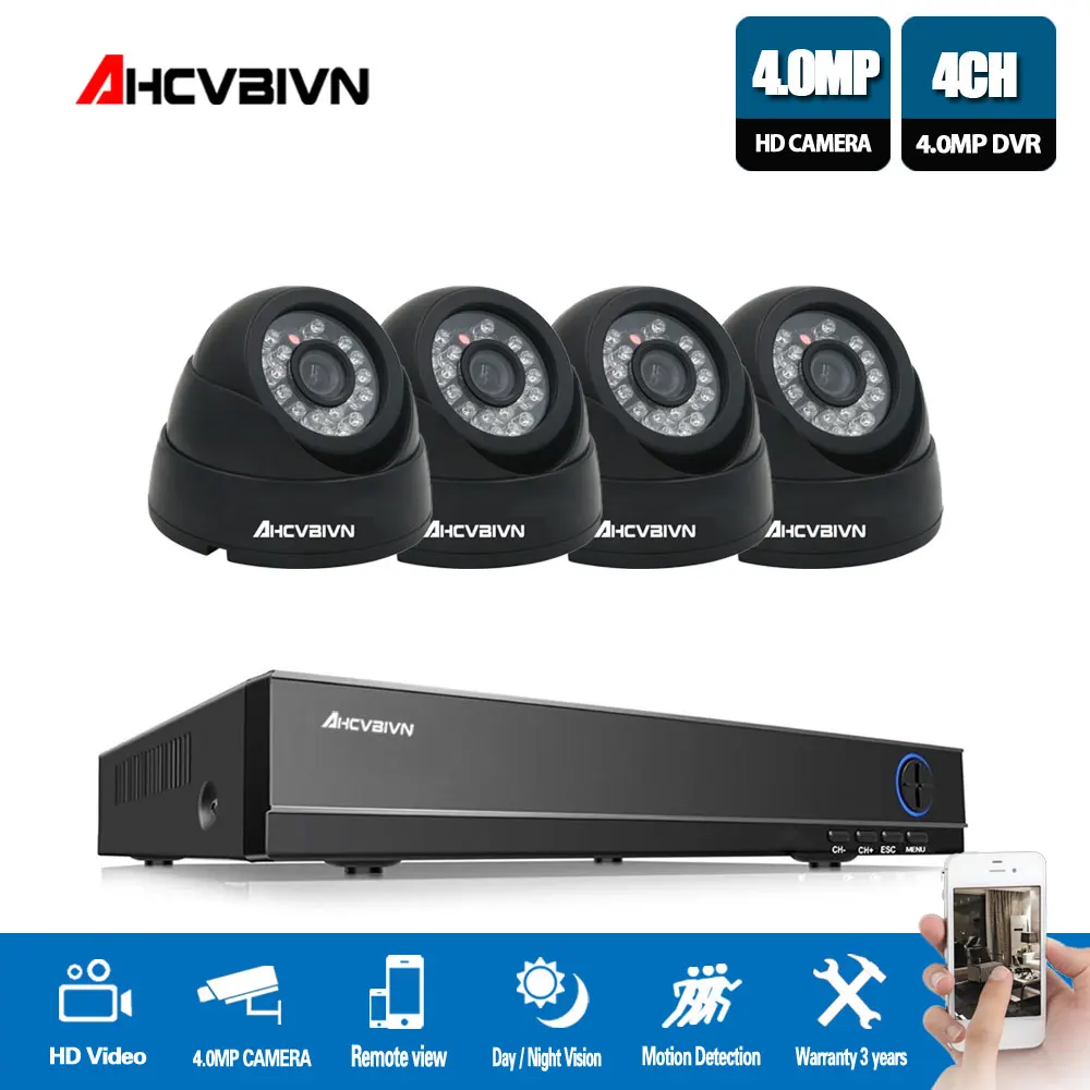 4 CH Security Camera System CCTV System DVR Security System 4CH 4 x 4MP Security Camera 4.0mp Camera DIY Kits