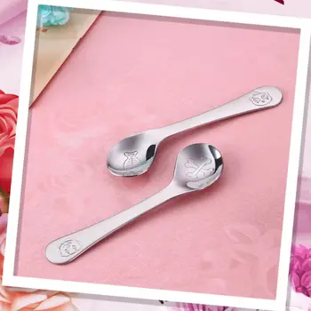 

Feeding baby spoon Cartoon Handle Children Eating Training Tableware
