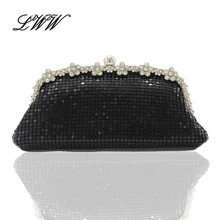 Neue Partei Kleid Kleine Feste Roman Schwarz Mode Abend Handtaschen Kupplungen Frauen mit Exquisite Diamanten