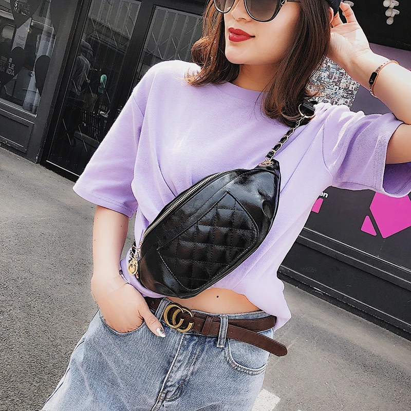Janespri Fashion Waist Bag Women Fanny Waist Packs High Quality Quilted Belt Bag PU Leather Ladies Handbag Crossbody Chest Bag (8)