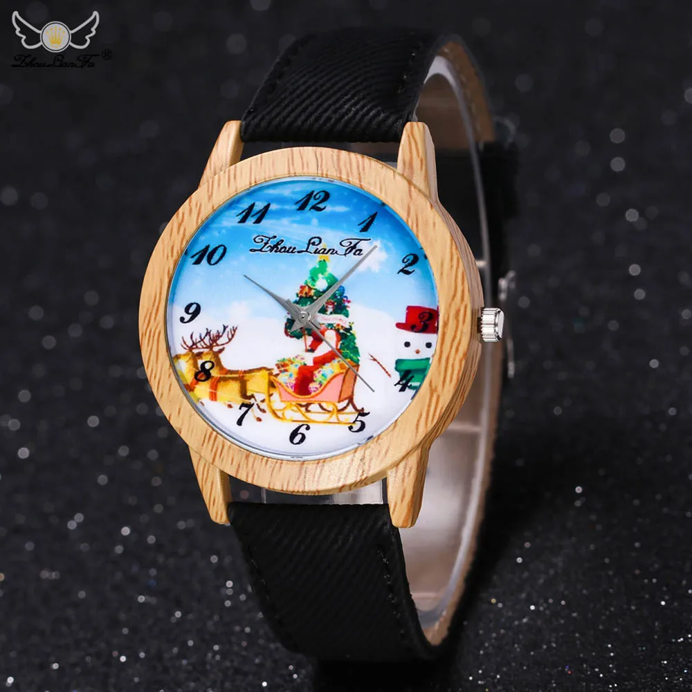 

Christmas Gift Men And Women Students Watch Fashion Christmas Tree Snoman Deer Santa Claus Quartz Watch 233