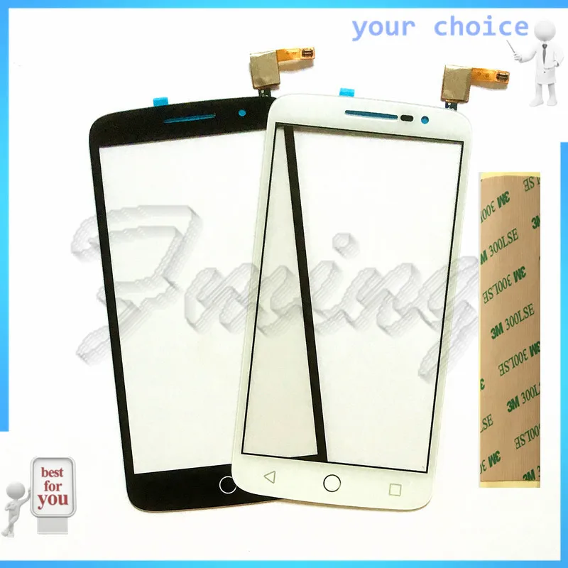 Mobile Phone Screen Digitizer Panel Sensor For Alcatel One Touch OT7044 7044 Touch Front Glass Lens Replacements with Tape