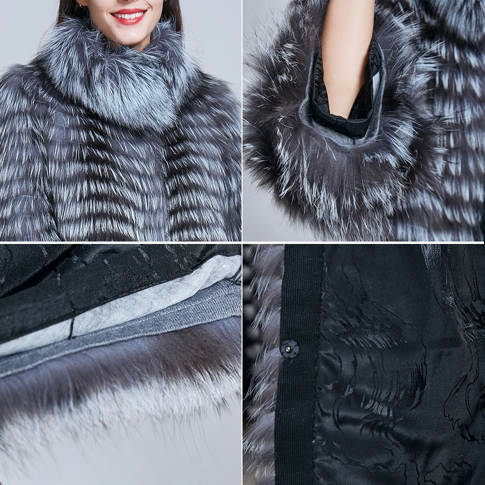 TSQSA Women Real Fur Coat Natural Silver Fox Fur Coats Winter Warm Fashion Lady Clothes Genuine Female Outwear Clothing TAC1727 TSQSA Women Real Fur Coat Natural Silver Fox Fur Coats Winter Warm Fashion Lady Clothes Genuine Female Outwear Clothing TAC1727
