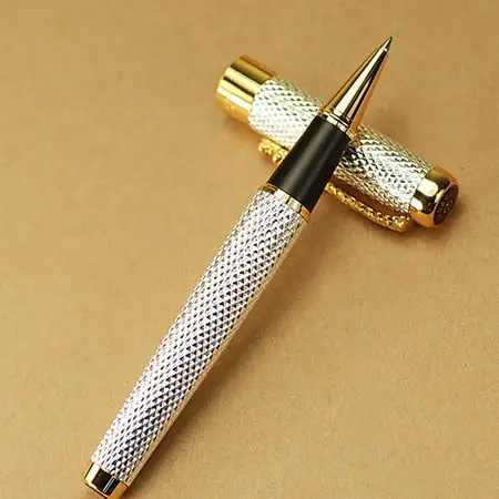 Jinhao 1200 в комплекте Серебряная сетка роликовая шариковая ручка ДРАКОН с красным кристаллом в это глаза