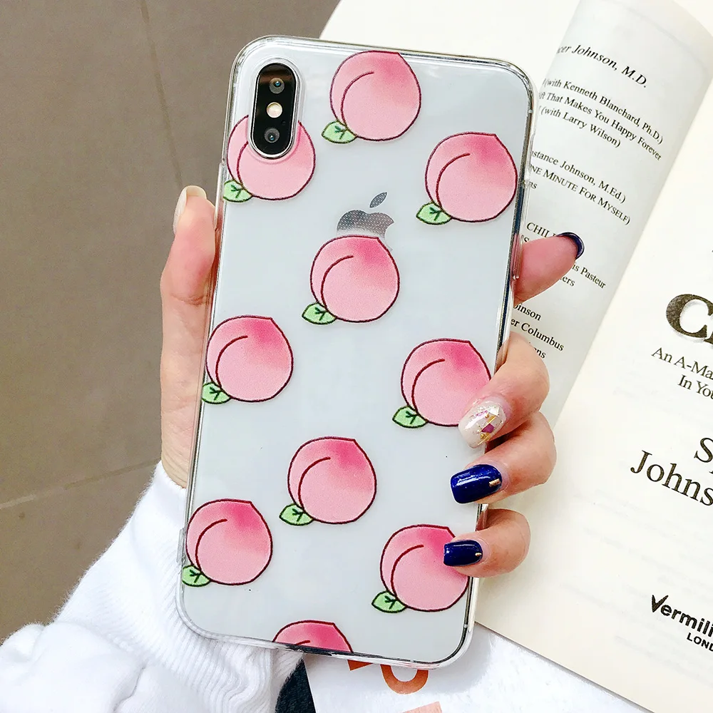 KIPX1084B_1_JONSNOW Phone Case For iPhone XS Max XR XS 7 Plus 8 6 6S 6 Plus Fruit Oranges Pattern Clear Soft Silicone Back Cover Capa Fundas