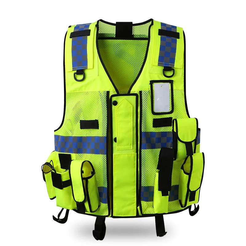 

Reflective vest Traffic warning Road Administration fluorescent clothing vest vehicle Security Patrol Safety Protective Coat
