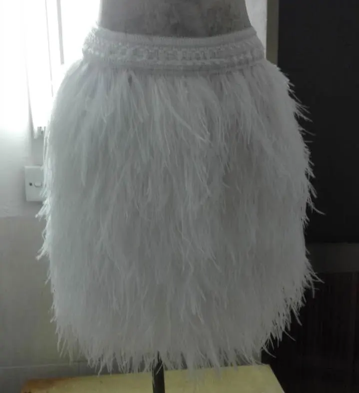 

Free shipping 45cm(17.71 inches) length multi-layer ostrich feather skirt with elastic waistband # WSKT15008W