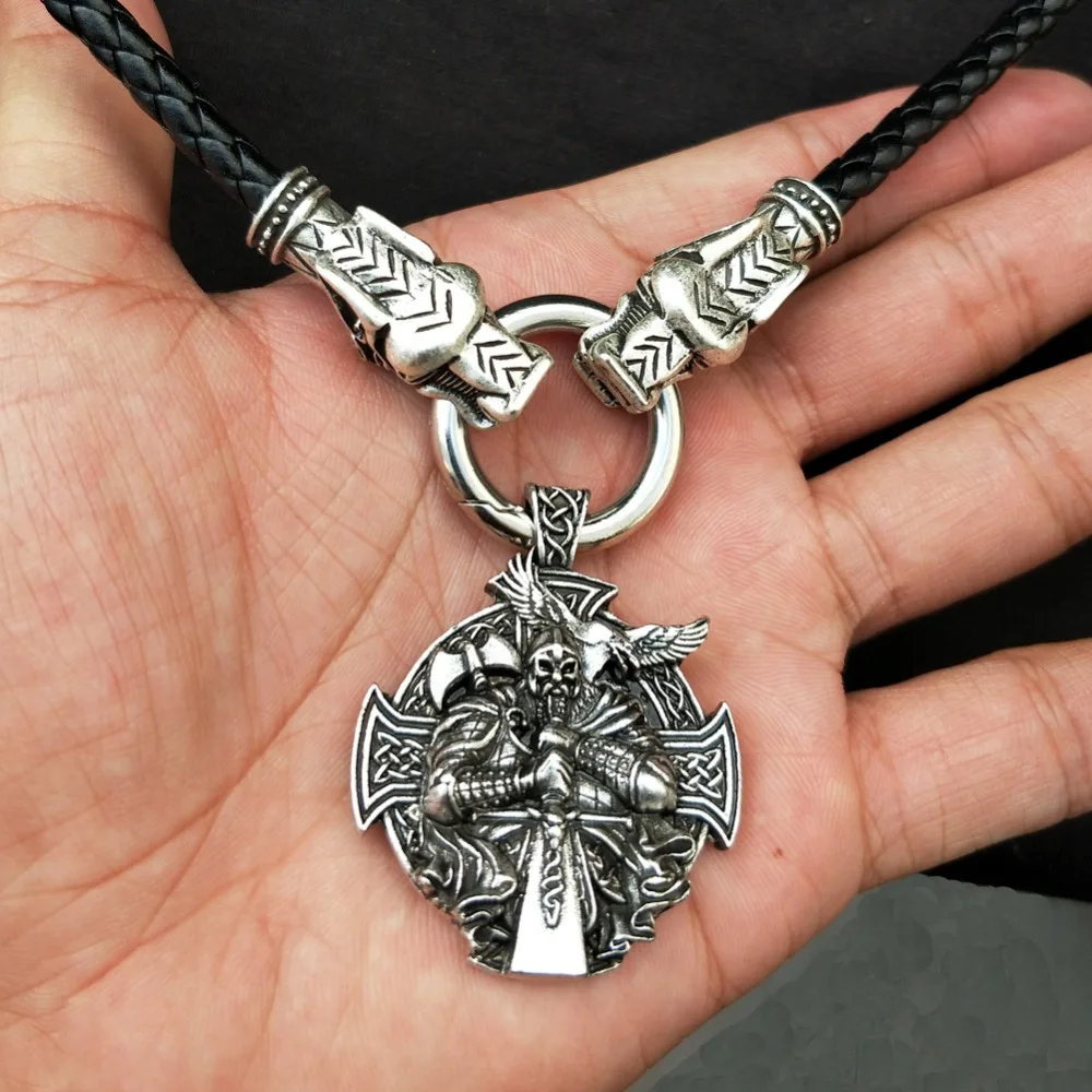 

Viking Odin by Helena Rosova Cross Necklace Celt wolf pendant two wolves tree of life and world tree Talisman jewelry viking men