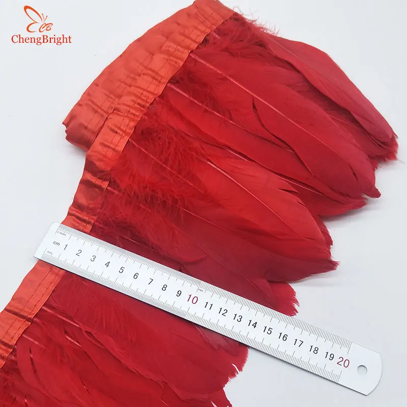 

ChengBright Good Goose Feather планки 10 ярдов окрашенное гусиное перо лента бахрома гусиный тканевый пояс с перьями 5-6 дюймов/13-18 см