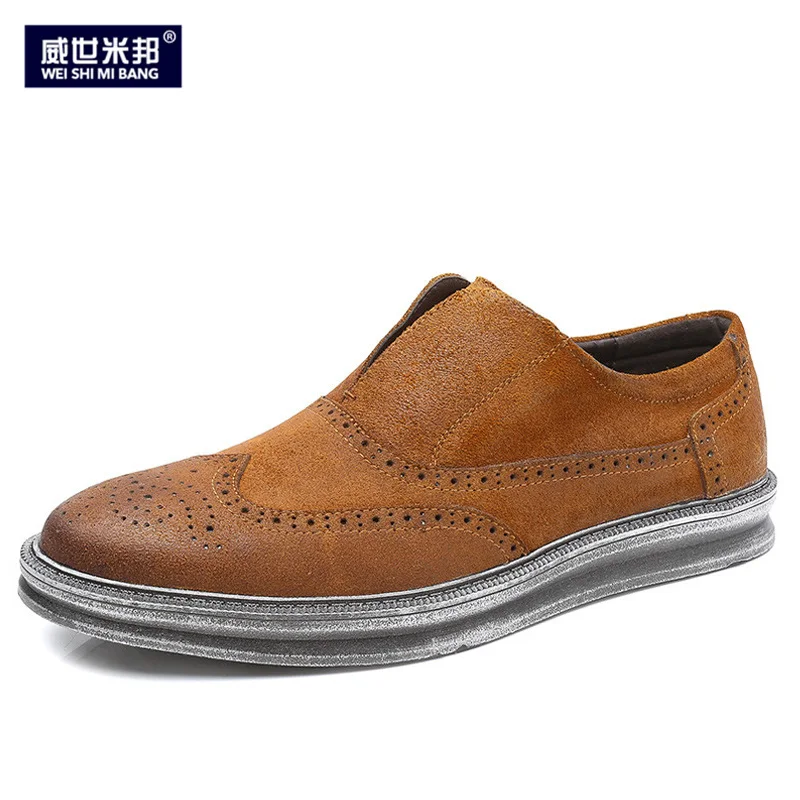Retro Mens Carved Casual Brogue Shoes Business Man Wing