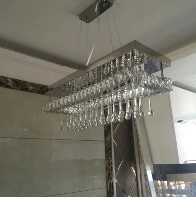 

T Luxury Rectangle Modern Fashion Crystal LED Pendant Light Creative Simple Lamp For Home Livingroom Bedroom Restaurant DHL Free