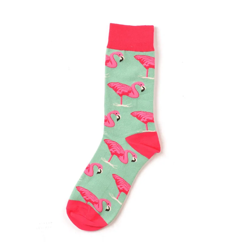 7 Colors Women Happy Socks High Quality Combed Cotton Flamingo/Crocodile/Zebra Animals Funny Casual Sock 1 Pairs