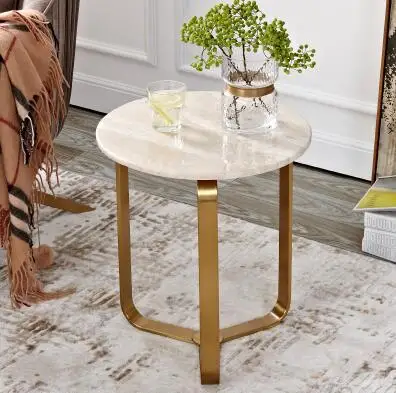 Marble side a few luxury ins designer creative small apartment living room sofa small table coffee table metal.