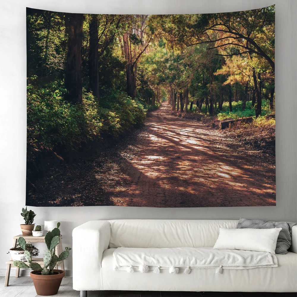 Cilected Nature Landscape Wall Hanging Tapestry Nature Scenery Green