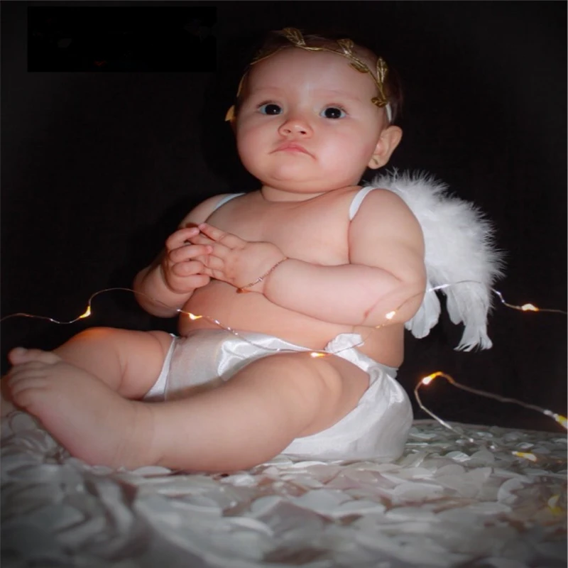Yuki whr оптовая продажа новорожденных перо крыло Ангела фотографии Опора Кристалл повязка на голову комплект Детские фотографии бутафорская