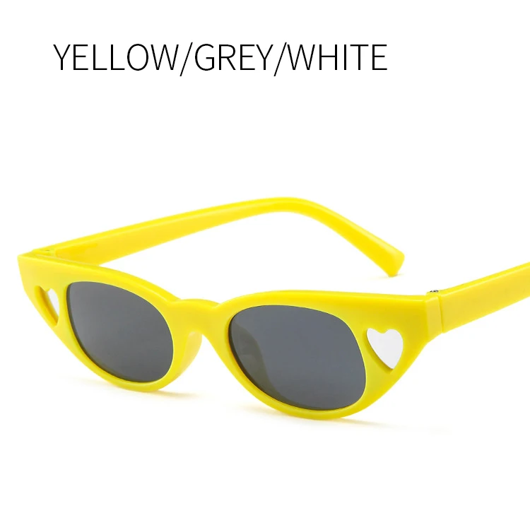 Yellow Gray White IGUETTA маленькие солнцезащитные очки для женщин модный кошачий глаз женские Солнцезащитные очки женские кошачий глаз винтажная индивидуальная форма Oculos IYJB268 - Цвет линз: Yellow Gray White