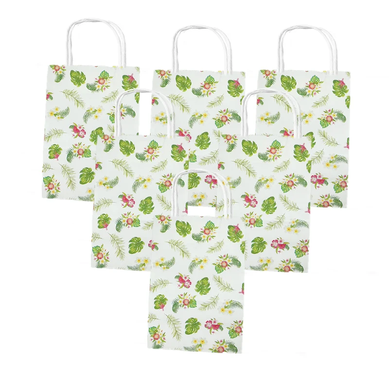

Omilut Tropical Palm Leaf Gift Bags Tropical Flamingo Birthday Paper Bag Summer Hawaii Party Decor Aloha Flamingo Flower Bags