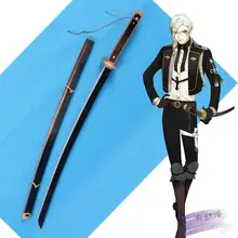 S0547 аниме онлайн игры TOUKEN RANBU HIZAMARU меч W/черный деревянные ножны 39,5"