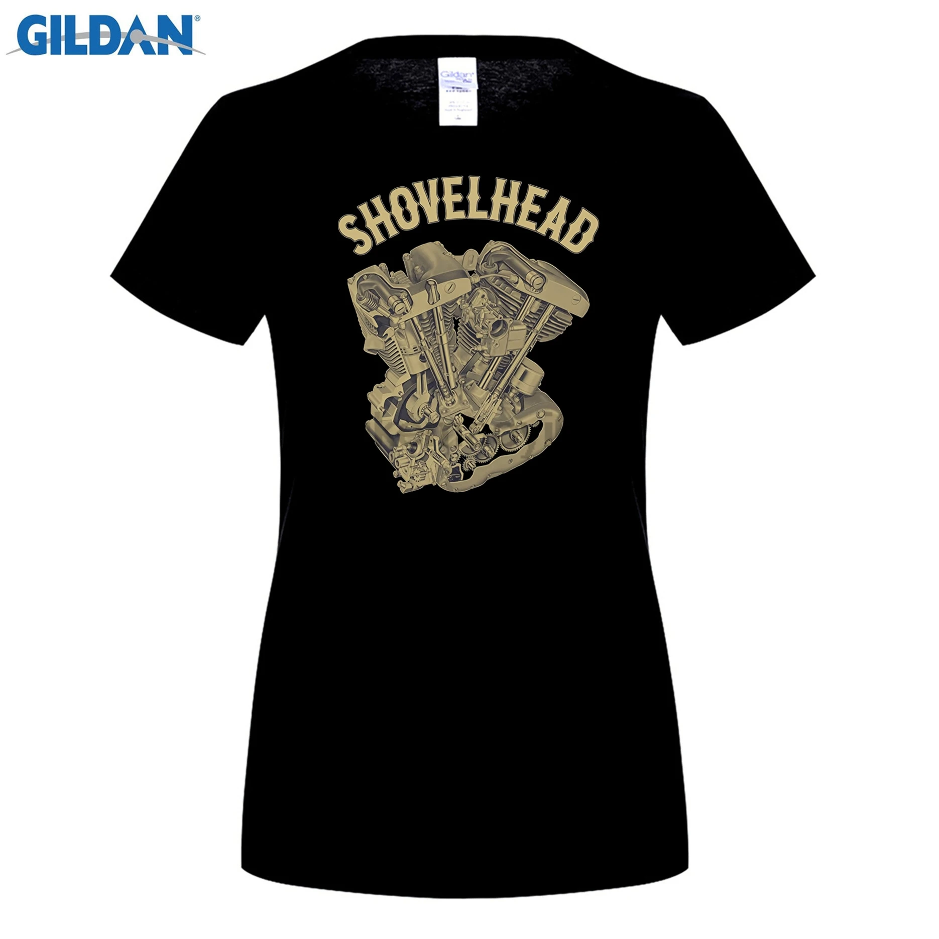 GILDAN Shovelhead HD байкерские футболки новый дизайн двигатель для женщин | Женская