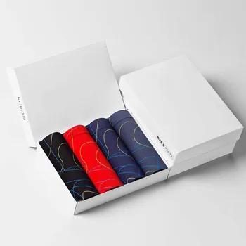 

2019 Panties Mens 4Pcs\lot Underwear Organic Natural Cotton Boxers Men Sexy Boxers Ventilate Plus Size Boxers