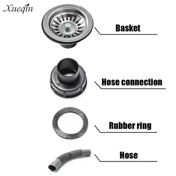 

115mm Kitchen Sink Strainer Stopper Waste Plug Sink Filter Drainer Strainer Leach Basket With 240mm Rubber Hose